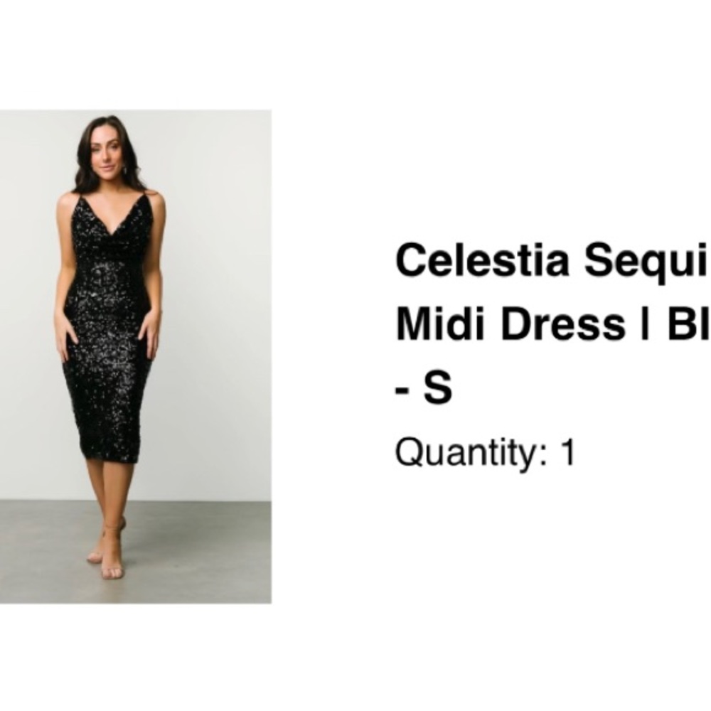 Gorgeous sequined midi holiday dress.